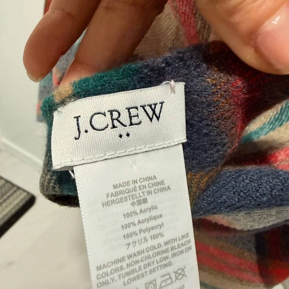 J. Crew Factory Multicolor Plaid‎ Scarf / cape OS